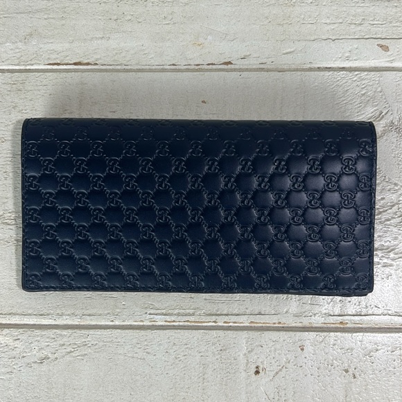 Gucci Handbags - GUCCI Micro Ssima GG Logo Leather Long Bifold Wallet
